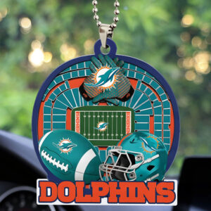 Miami Dolphins Custom shape 2-sided Acrylic Car Ornament - TMTHU739