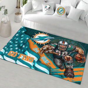 Miami Dolphins Rectangular Rug - HOATT13169