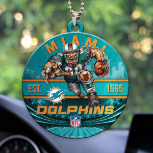 Miami Dolphins Custom shape 2-sided Acrylic Car Ornament - HOATT12915