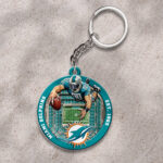 Miami Dolphins Custom Shape 2-sided Keychain - HOATT12700
