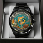 Miami Dolphins Black Stainless Steel Watch - TANTN16805