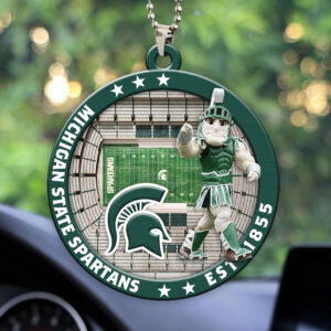 Michigan State Spartans Football Custom shape 2-sided Acrylic Car Ornament - HOATT13110