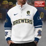 Personalized Milwaukee Brewers 3D Snap Button Collar Sweatshirt - TANTN16505