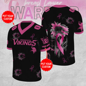 Personalized Minnesota Vikings x Breast Cancer Awareness 3D Football Jersey - MAITM12855
