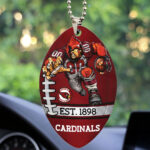 Arizona Cardinals Custom shape 2-sided Acrylic Car Ornament - TMTHU858