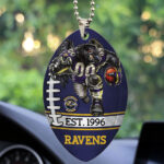 Baltimore Ravens Custom shape 2-sided Acrylic Car Ornament - TMTHU860