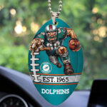 Miami Dolphins Custom shape 2-sided Acrylic Car Ornament - TMTHU877