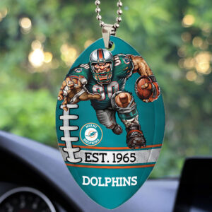 Miami Dolphins Custom shape 2-sided Acrylic Car Ornament - TMTHU877