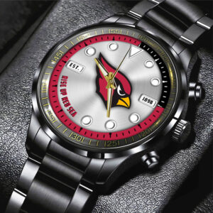 Arizona Cardinals Black Stainless Steel Watch - HOATT12932
