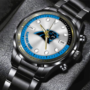 Carolina Panthers Black Stainless Steel Watch - HOATT12936