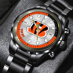 Cincinnati Bengals Black Stainless Steel Watch - HOATT12938
