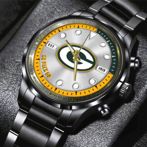 Green Bay Packers Black Stainless Steel Watch - HOATT12943