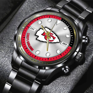 Kansas City Chiefs Black Stainless Steel Watch - HOATT12947
