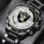 Las Vegas Raiders Black Stainless Steel Watch - HOATT12948