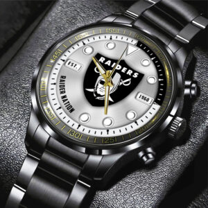 Las Vegas Raiders Black Stainless Steel Watch - HOATT12948