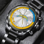 Los Angeles Chargers Black Stainless Steel Watch - HOATT12949