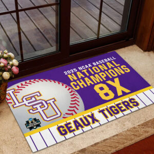 LSU Tigers Baseball 2025 National Champions Doormat - NGHIAVT 2978