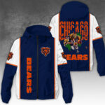 Chicago Bears 3D Windbreaker Jacket - NGHIAVT3926