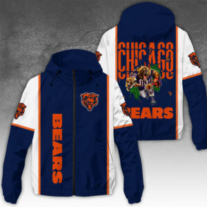 Chicago Bears 3D Windbreaker Jacket - NGHIAVT3926