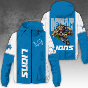Detroit Lions 3D Windbreaker Jacket - NGHIAVT3927