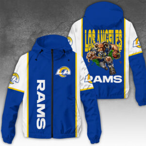 Los Angeles Rams 3D Windbreaker Jacket - NGHIAVT3935
