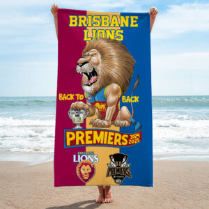 Brisbane Lions 2025 Rectangle Beach Towel - NGHIAVT5083