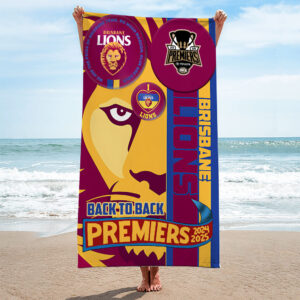 Brisbane Lions 2025 Rectangle Beach Towel - NGHIAVT5085