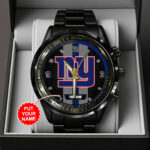 Personalized New York Giants Black Stainless Steel Watch - TANTN16023