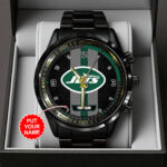Personalized New York Jets Black Stainless Steel Watch - TANTN16030