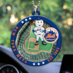New York Mets Custom shape 2-sided Acrylic Car Ornament - HOATT13049