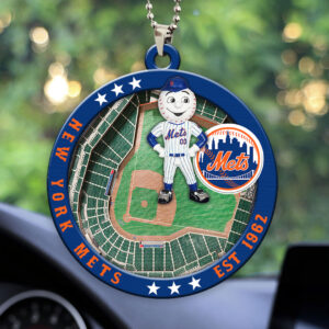 New York Mets Custom shape 2-sided Acrylic Car Ornament - HOATT13049