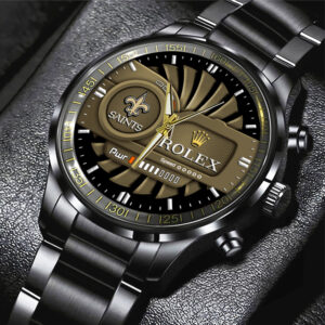 New Orleans Saints x Rolex Black Stainless Steel Watch - MAITM13140