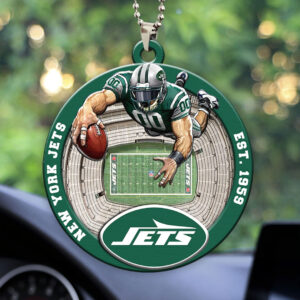 New York Jets Custom shape 2-sided Acrylic Car Ornament - HOATT12589