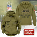 Personalized New York Jets 2025 Salute to Service 2D Vintage Quarter Zip Hoodie - TANTN16752