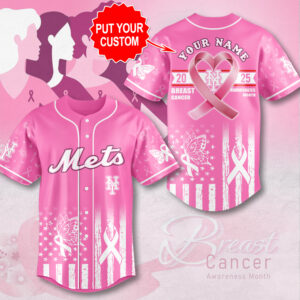 Personalized New York Mets x Breast Cancer Awareness 2025 Baseball Jersey - MAITM13032