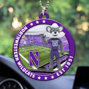 Northwestern Wildcats Football Custom shape 2-sided Acrylic Car Ornament - HOATT13114