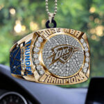 Oklahoma City Thunder 2025 NBA Champions Custom shape 2-sided Acrylic Car Ornament – HOATT 11389