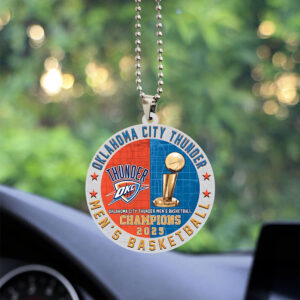 Oklahoma City Thunder 2025 NBA Champions Custom shape 2-sided Acrylic Car Ornament - TANTN 13912