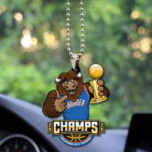 Oklahoma City Thunder 2025 NBA Champions Custom shape 2-sided Acrylic Car Ornament - TANTN 13887