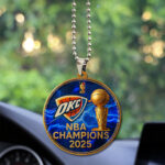 Oklahoma City Thunder 2025 NBA Champions Custom shape 2-sided Acrylic Car Ornament – TANTN 13908