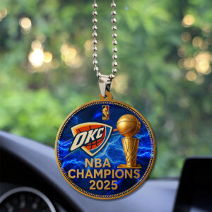 Oklahoma City Thunder 2025 NBA Champions Custom shape 2-sided Acrylic Car Ornament - TANTN 13908