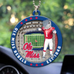 Ole Miss Rebels Football Custom shape 2-sided Acrylic Car Ornament – HOATT13135