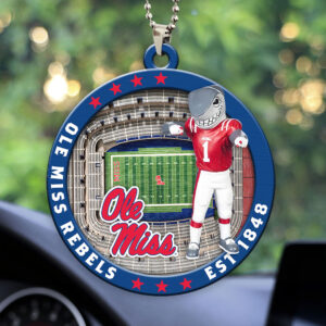 Ole Miss Rebels Football Custom shape 2-sided Acrylic Car Ornament - HOATT13135