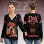 Ozzy Osbourne Women’s Long Sleeve Neckline Tie Sweatshirt – HOATT12930