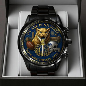 Penn State Nittany Lions Football 170th Anniversary 2025 Black Stainless Steel Watch - TANTN16147