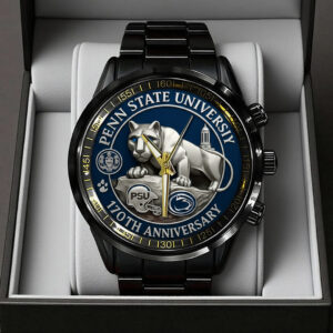 Penn State Nittany Lions Football 170th Anniversary 2025 Black Stainless Steel Watch - TANTN16149