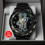 Personalized Philadelphia Eagles Black Stainless Steel Watch - TANTN16025
