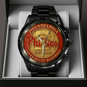 Philadelphia Phillies 142th Anniversary 2025 Black Stainless Steel Watch - TANTN16085