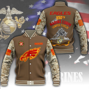 Philadelphia Eagles x US Marine Corps 250th Anniversary Varsity Jacket – MAITM12796