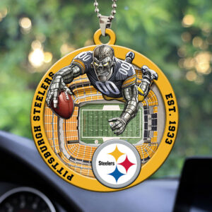 Pittsburgh Steelers Custom shape 2-sided Acrylic Car Ornament - HOATT12590